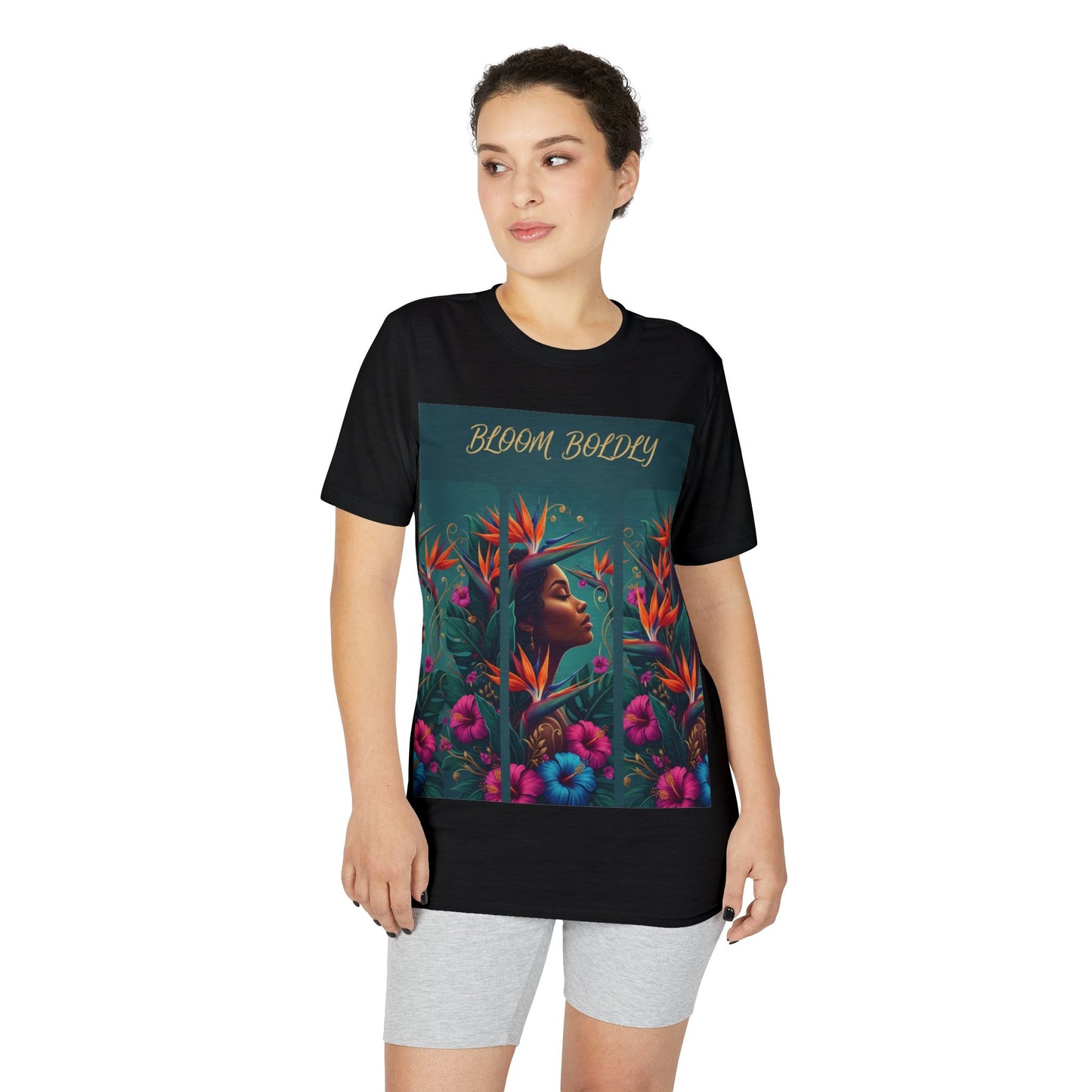 T-Shirt — "Bloom Boldly" Floral Portrait Tee