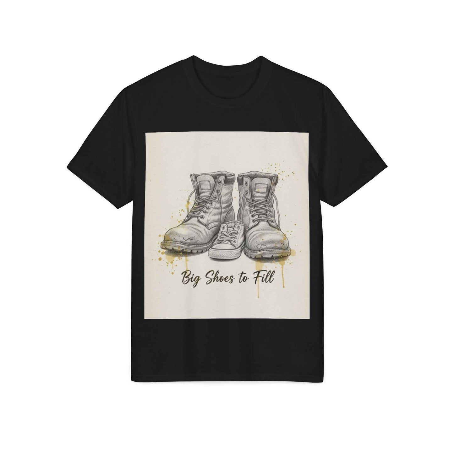 T-Shirt — 'Big Shoes to Fill' Vintage Boots Graphic Tee — Tribute & Memorial Gift
