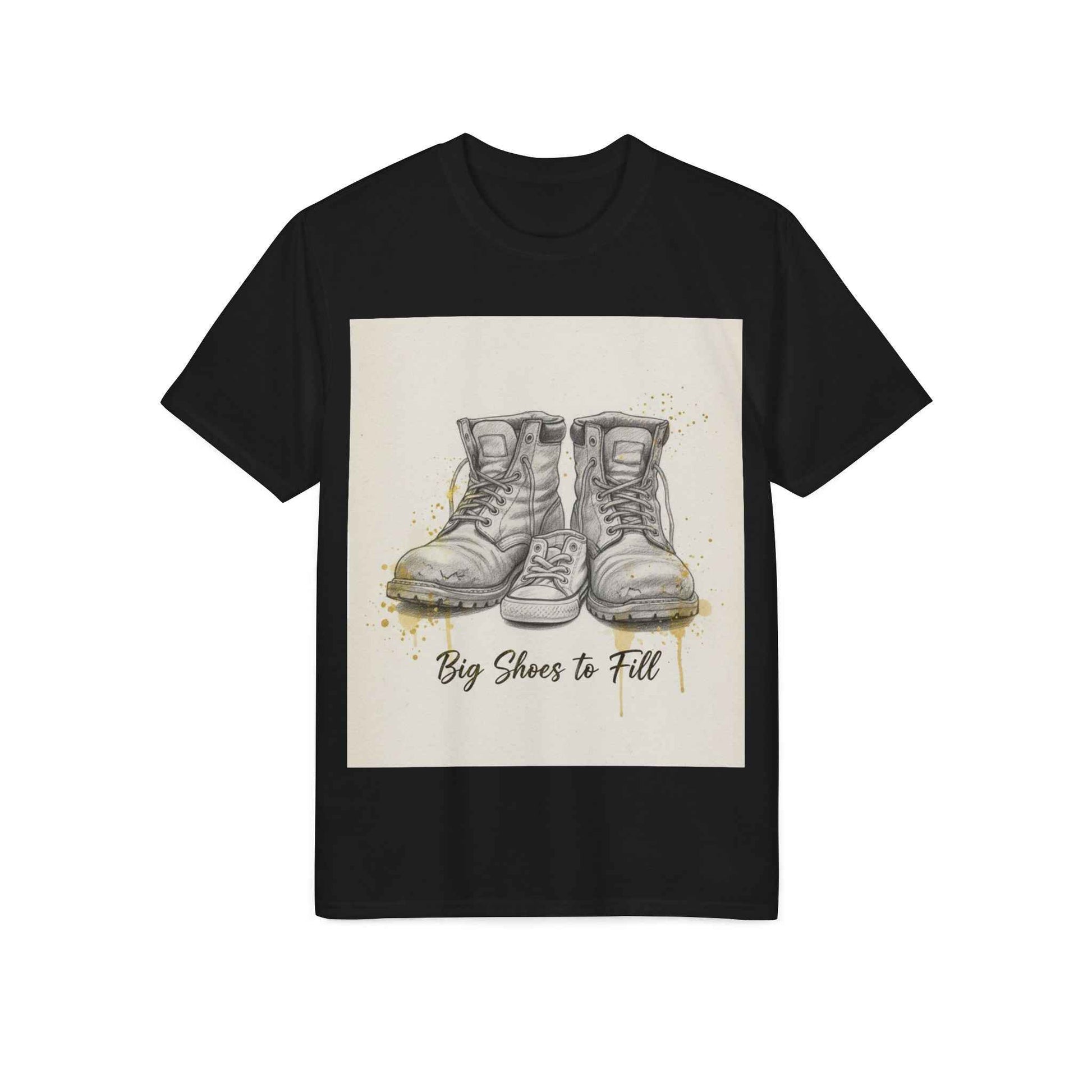 T-Shirt — 'Big Shoes to Fill' Vintage Boots Graphic Tee — Tribute & Memorial Gift