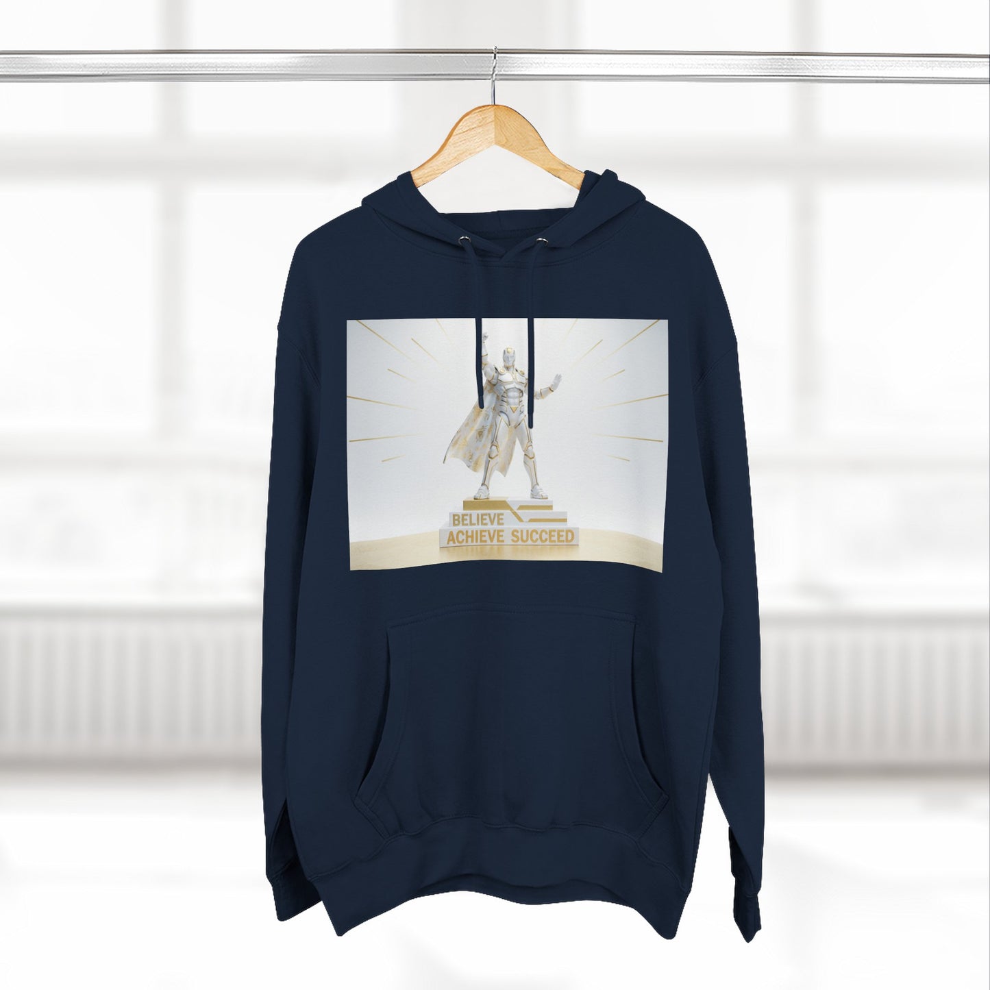 Believe in Success Hoodie — Motivational Angel Graphic Fleece Pullover