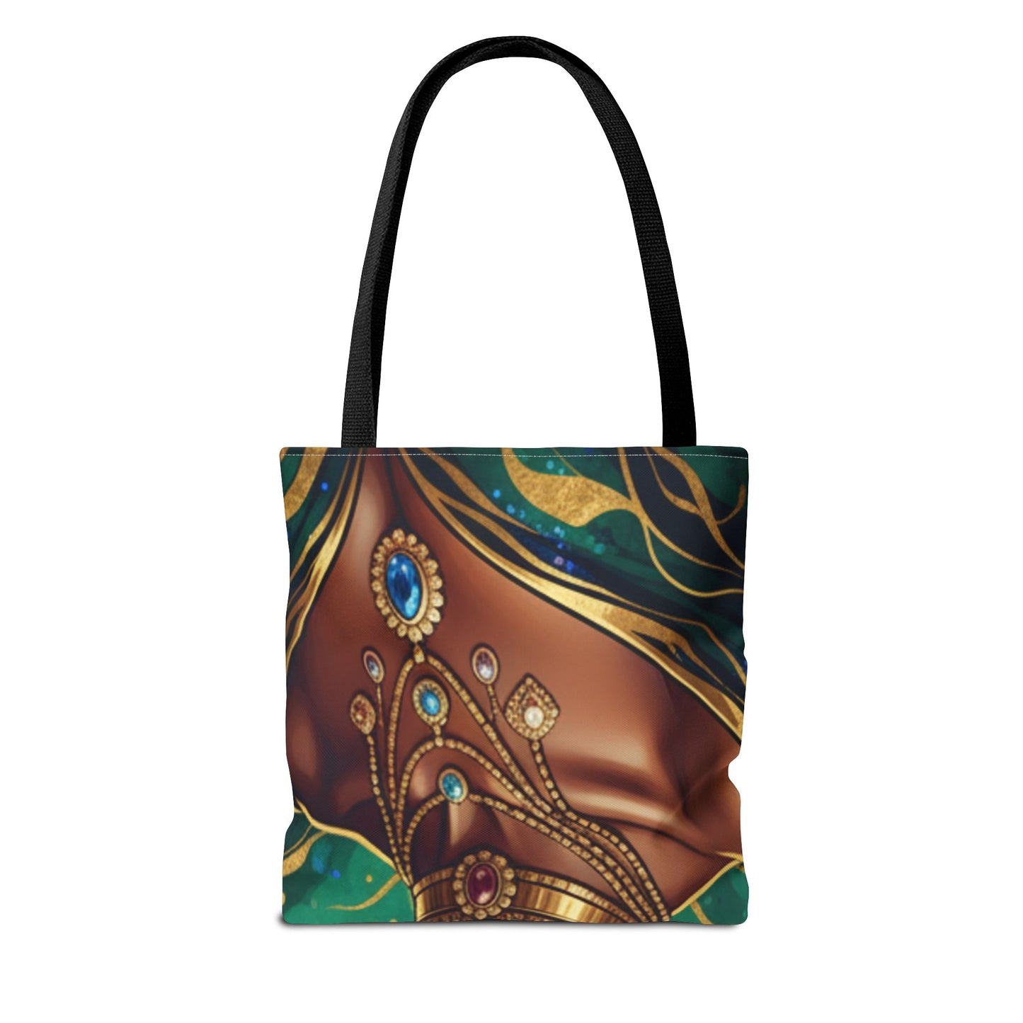 Afro Goddess Floral Tote Bag — Vibrant All-Over Print Shoulder Tote