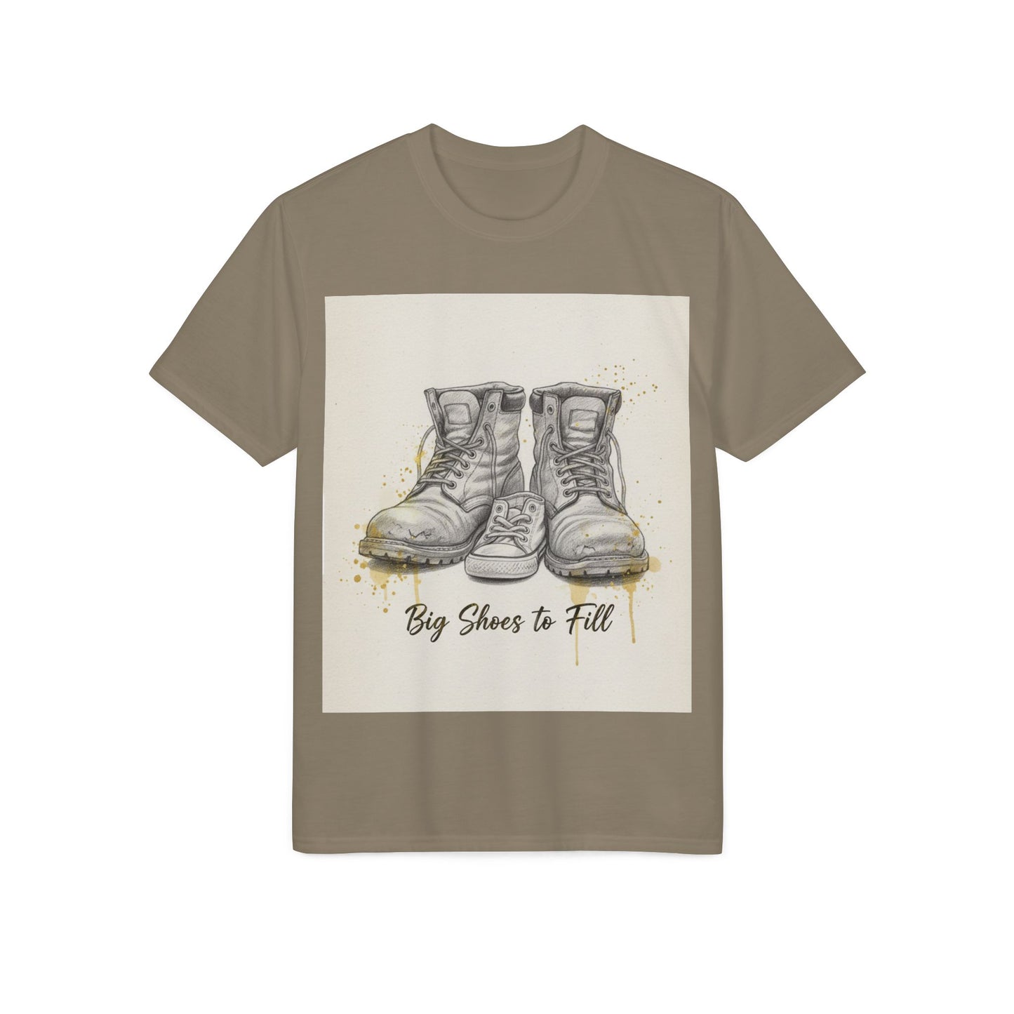 T-Shirt — 'Big Shoes to Fill' Vintage Boots Graphic Tee — Tribute & Memorial Gift