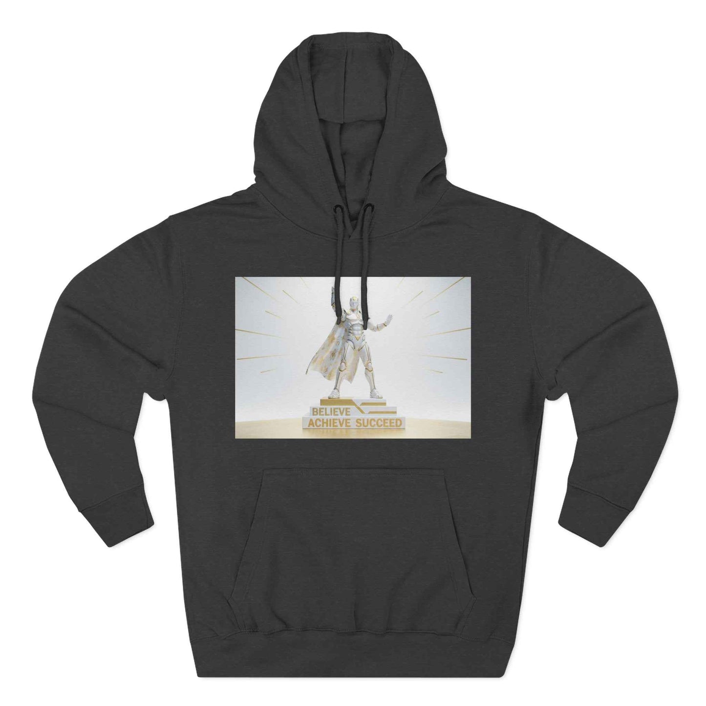 Believe in Success Hoodie — Motivational Angel Graphic Fleece Pullover