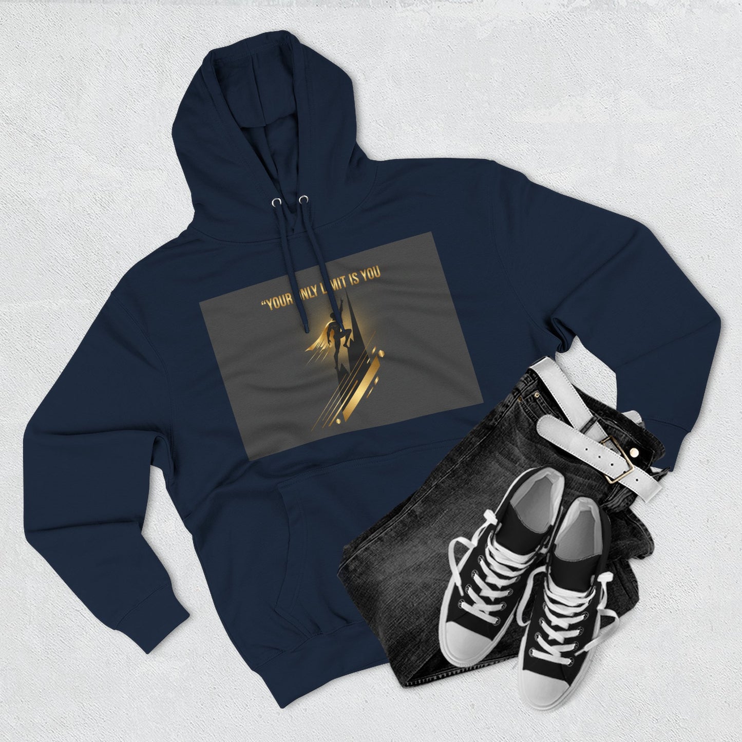 Motivational Graphic Hoodie — “Your Only Limit Is You” Inspirational Fleece Pullover