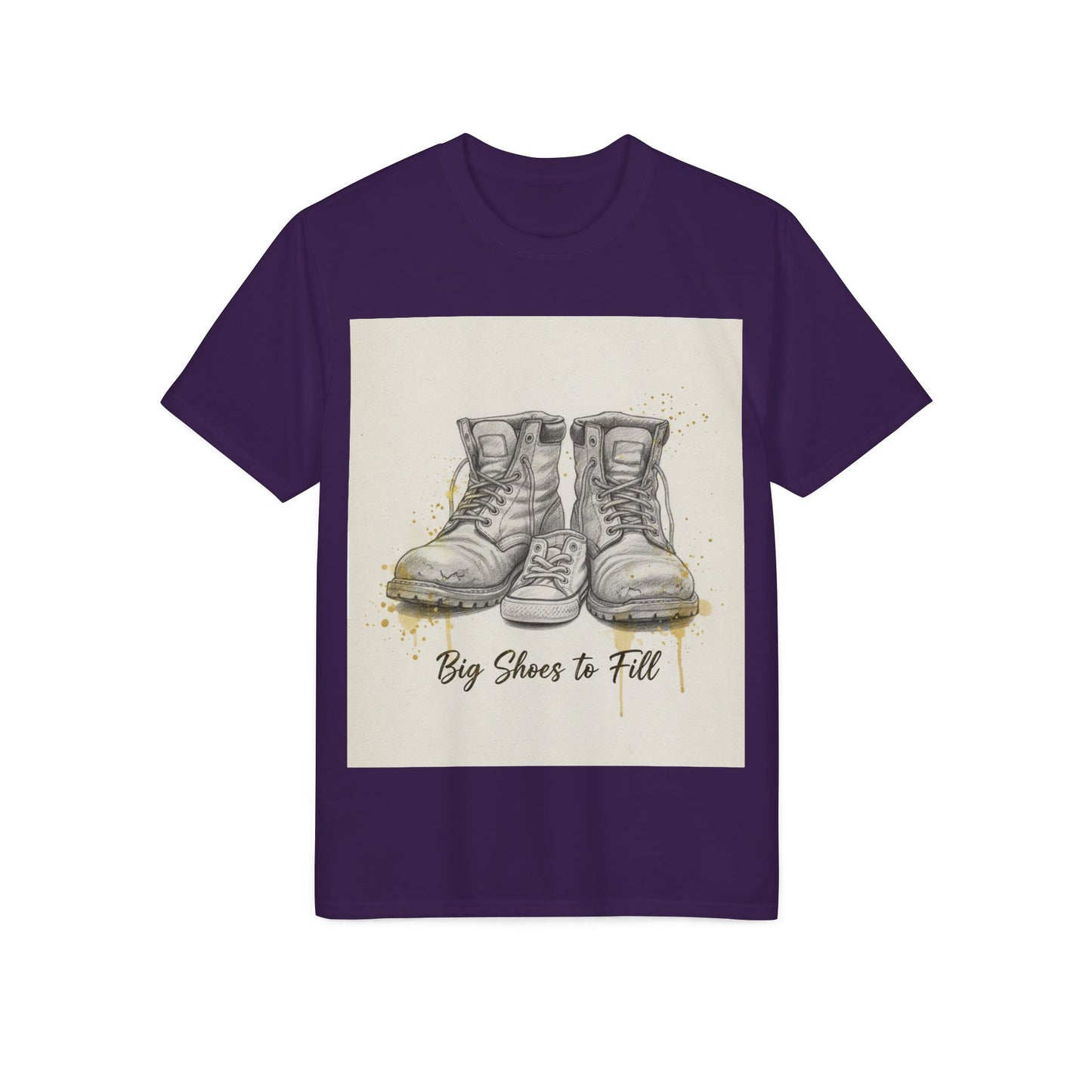 T-Shirt — 'Big Shoes to Fill' Vintage Boots Graphic Tee — Tribute & Memorial Gift