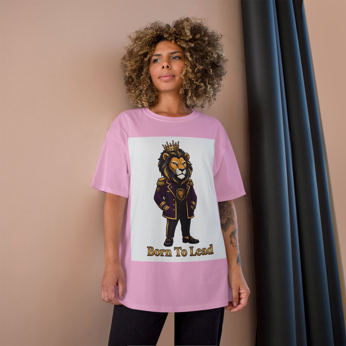Born To Lead Lion T-Shirt — Regal Crowned Lion Graphic Tee