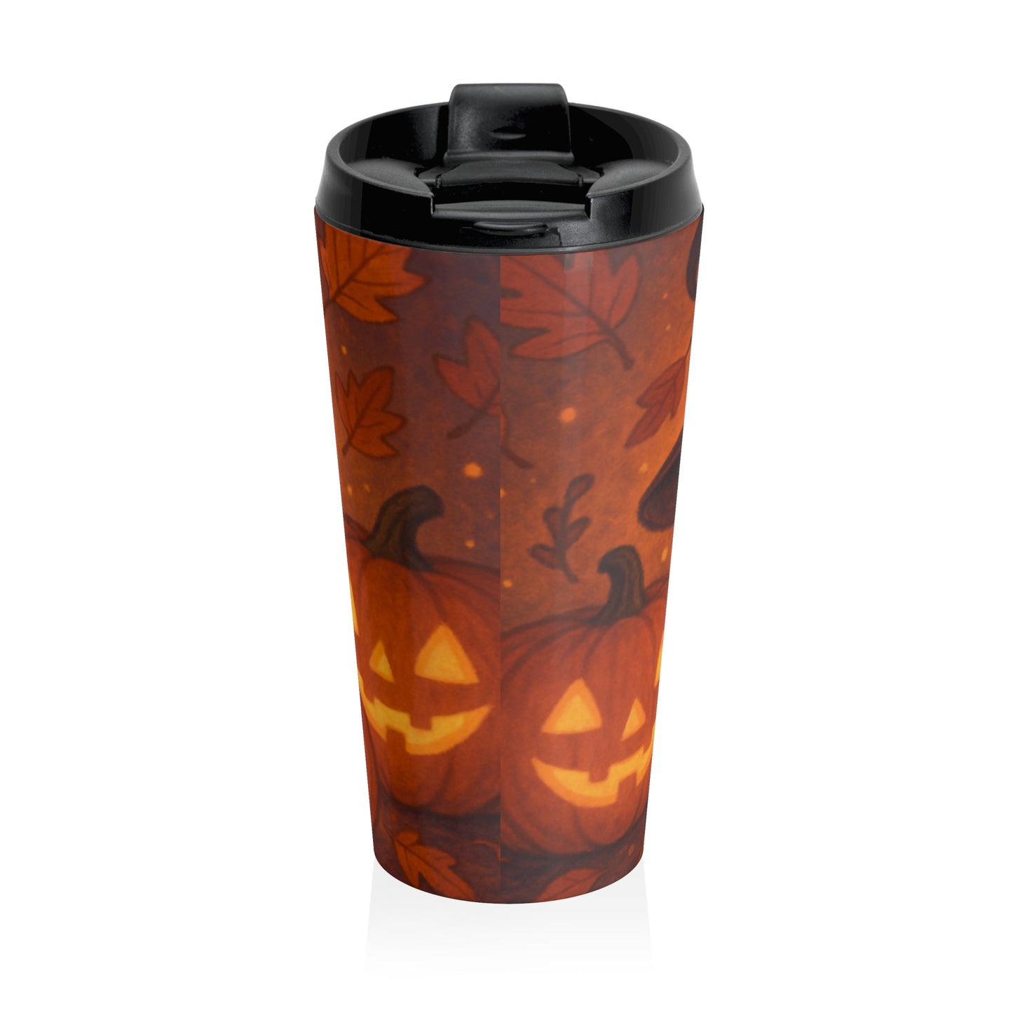 Halloween-Themed Travel Mug, Cute Ghost and Pumpkin Design, Perfect for Fall, Halloween Decor, Gifting, Coffee Lovers