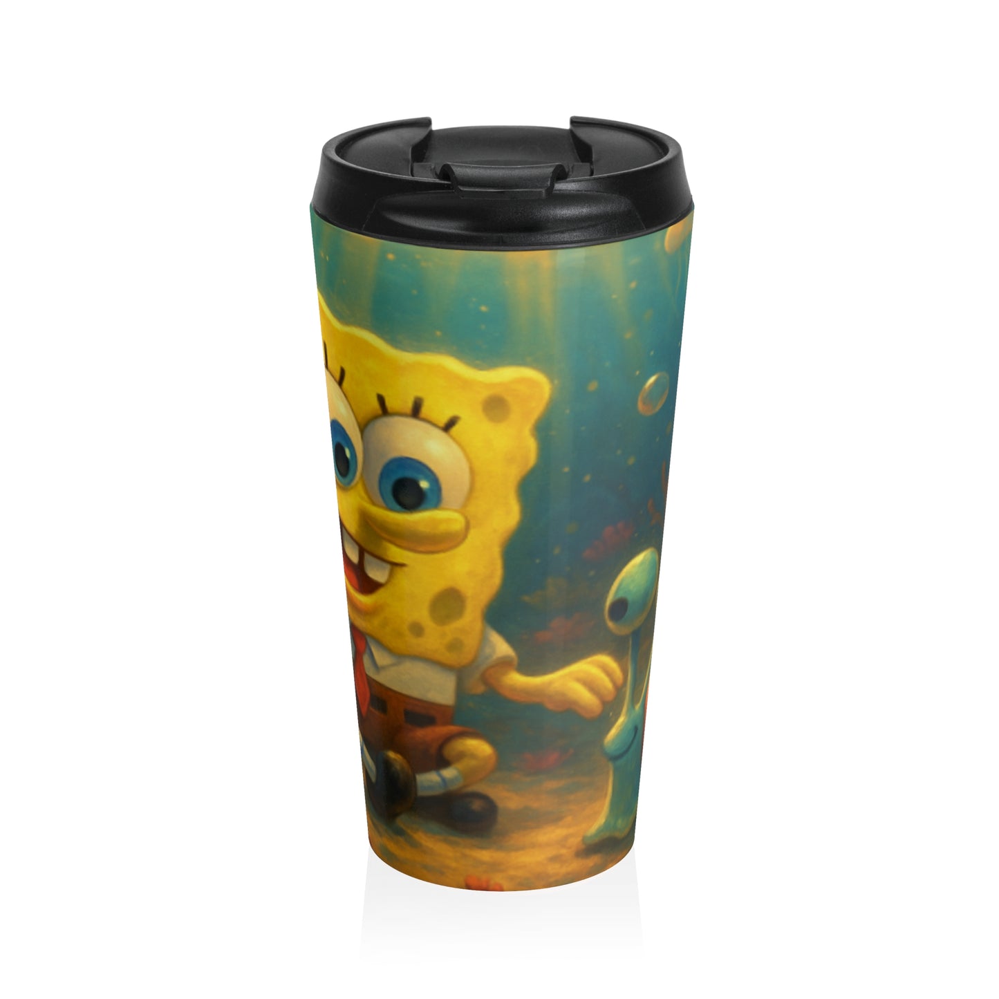 SpongeBob SquarePants Travel Mug | Kids' Stainless Steel Tumbler for On-The-Go, Cartoon Gift for Fans, Fun Beverage Container