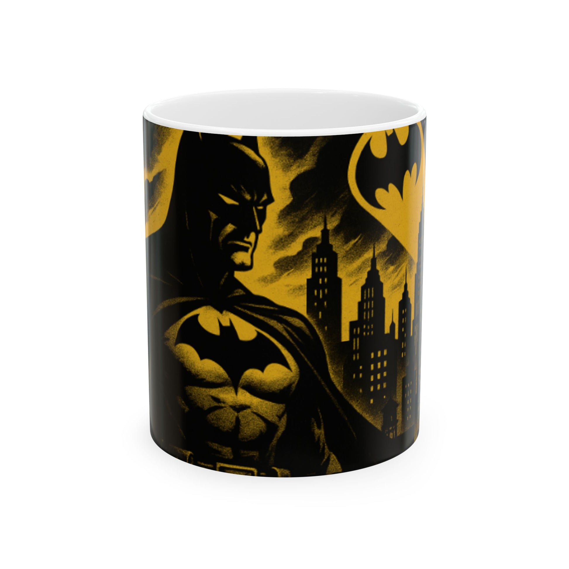 Batman Themed Ceramic Mug, Coffee Cup for Superhero Fans, Gift for Birthdays, Comic Lovers, and Special Occasions  Digital Art