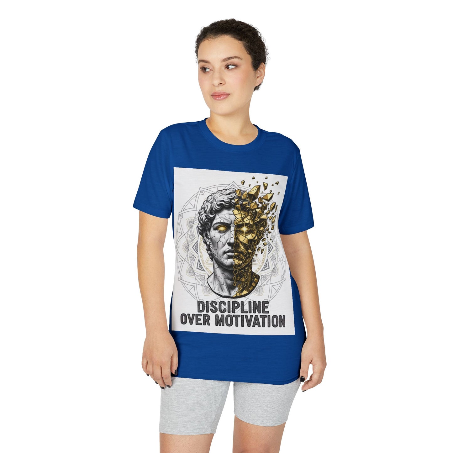 Discipline Over Motivation T-Shirt — Stoic Statue Fitness Tee