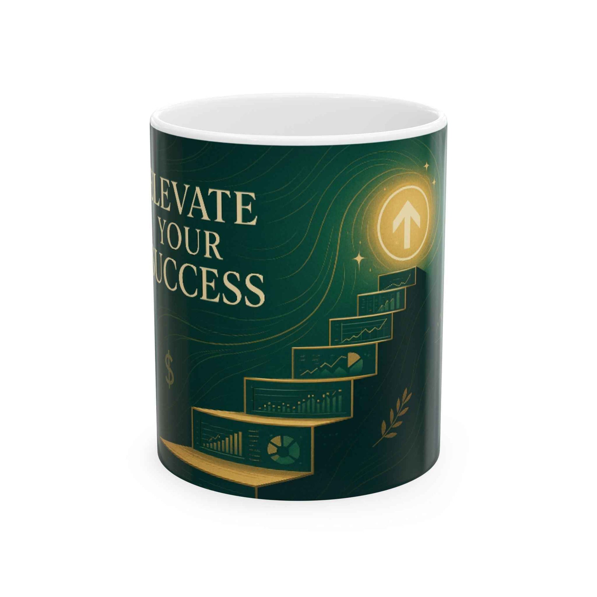 Motivational Ceramic Mug - Elevate Your Success, Gift for Entrepreneurs, Affirmation Mug, Coffee Cup, Office Decor
