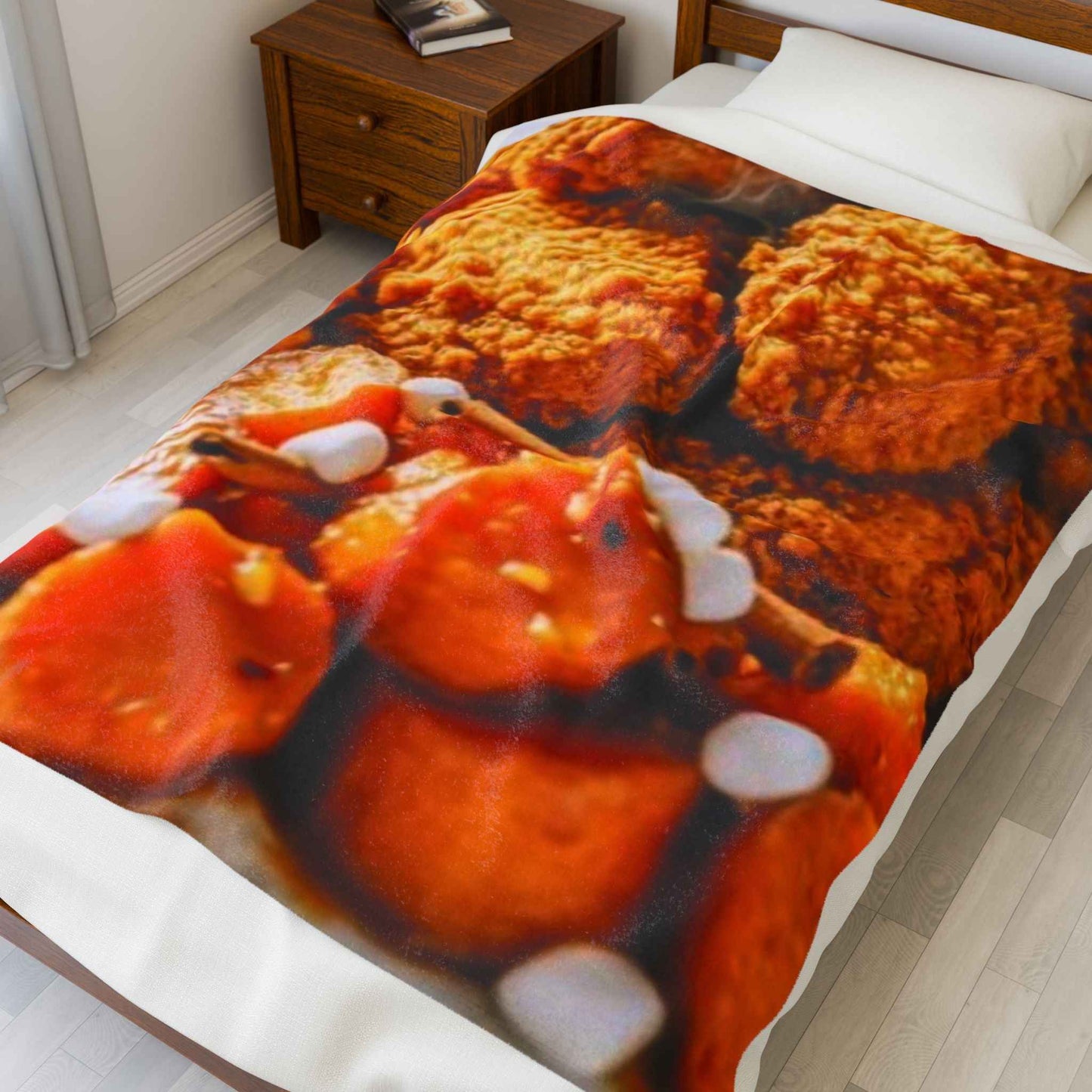 Fried Chicken & Sweet Potato Plush Blanket