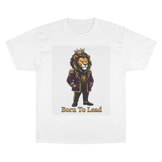 Born To Lead Lion T-Shirt — Regal Crowned Lion Graphic Tee