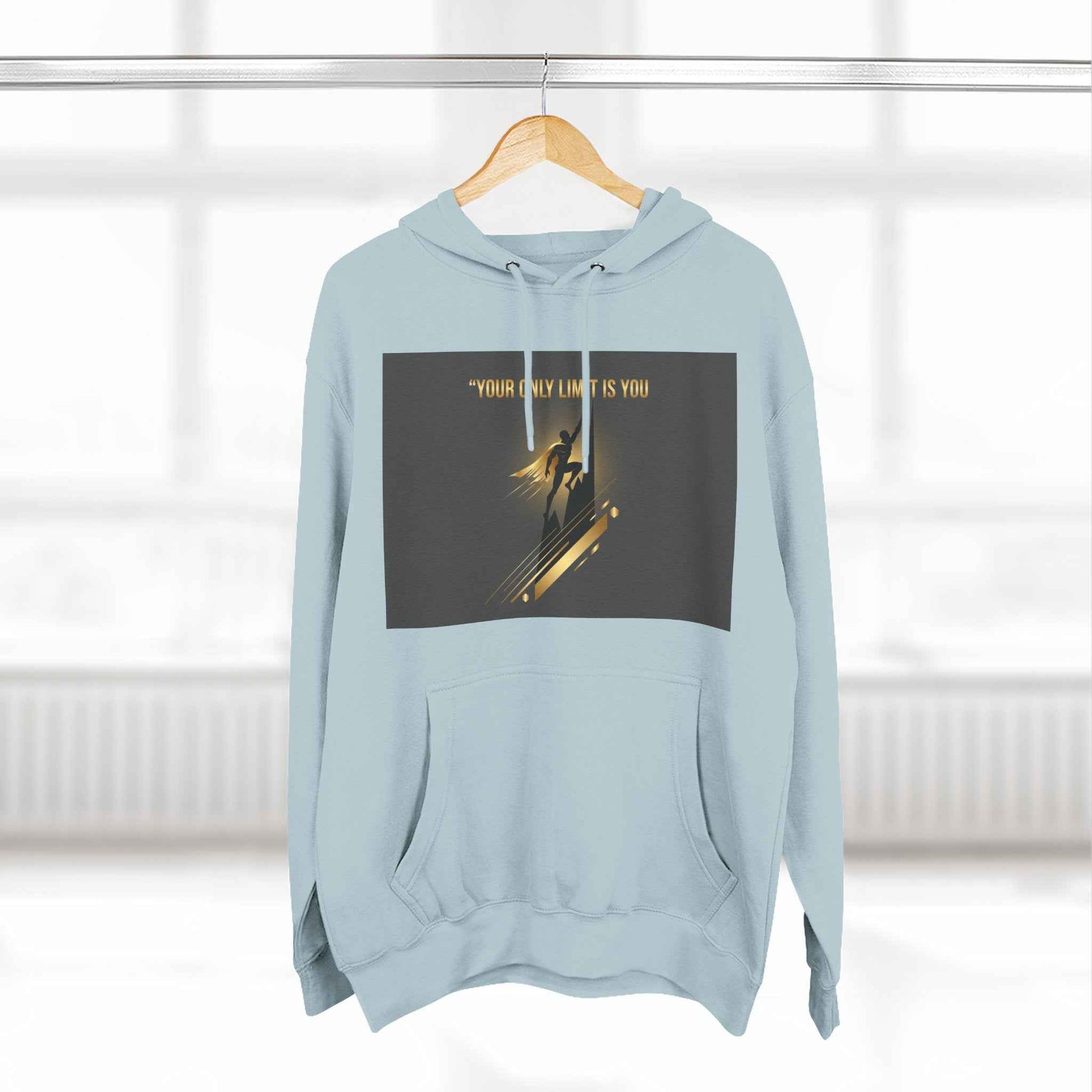 Motivational Graphic Hoodie — “Your Only Limit Is You” Inspirational Fleece Pullover
