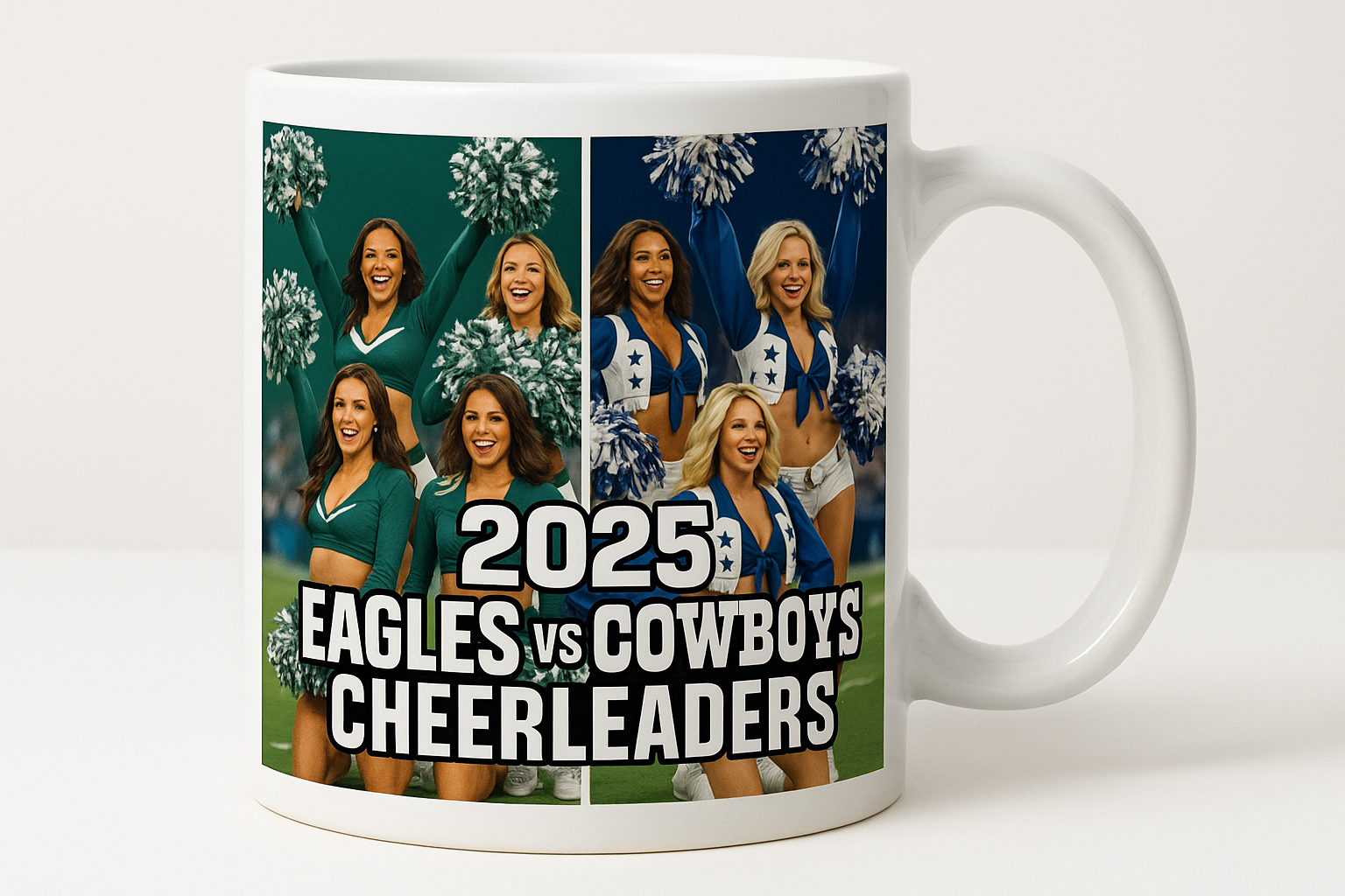 2025 Eagles vs Cowboys Cheerleaders coffee mug design