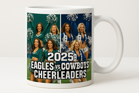 2025 Eagles vs Cowboys Cheerleaders coffee mug design