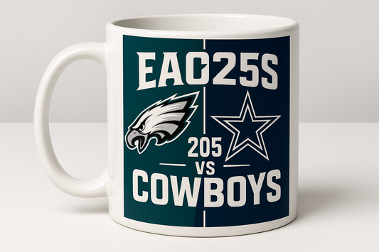 2025 Eagles vs Cowboys coffee mug design