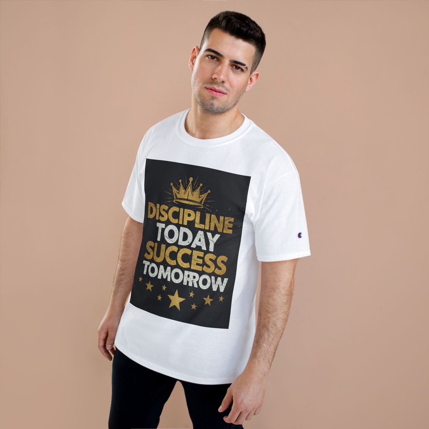 Discipline Today Success Tomorrow T-Shirt — Motivational Champion Tee with Gold Crown