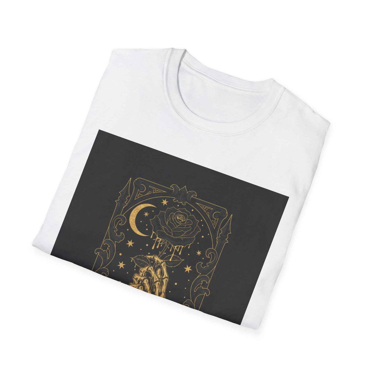 Astrology Skeleton Hand T-Shirt — Crescent Moon Mystic Tarot Design