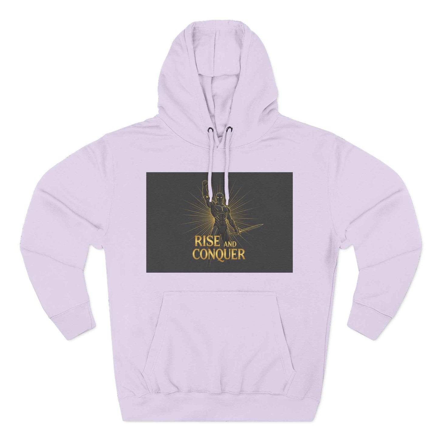 Rise and Conquer Hoodie — Motivational Graphic Fleece Pullover