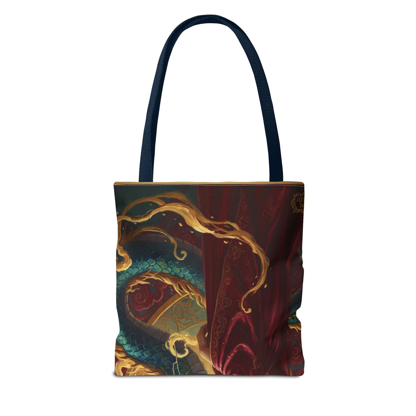 Asian Dragon Muse Tote Bag — Fantasy Art Dragon & Geisha Illustration AOP