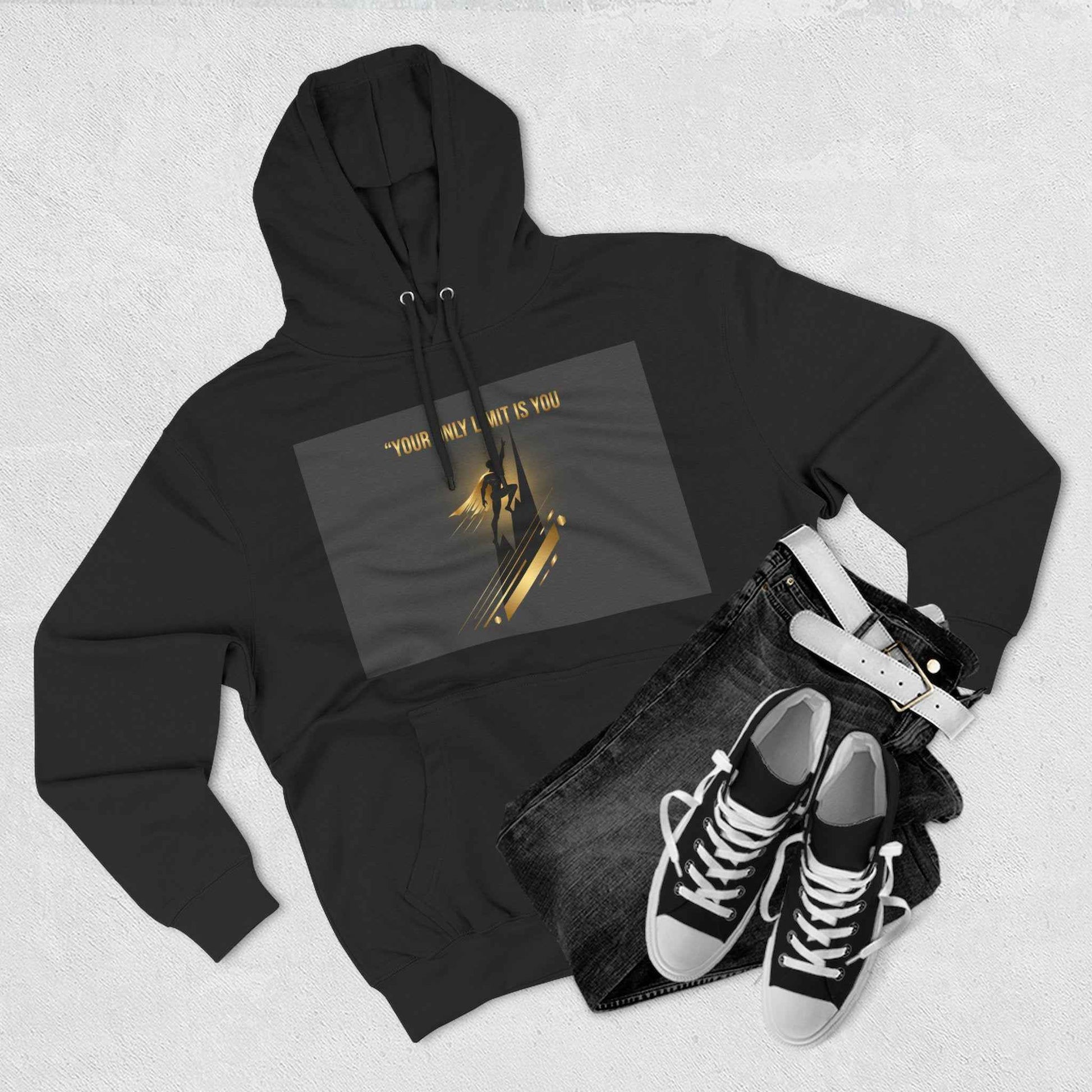 Motivational Graphic Hoodie — “Your Only Limit Is You” Inspirational Fleece Pullover
