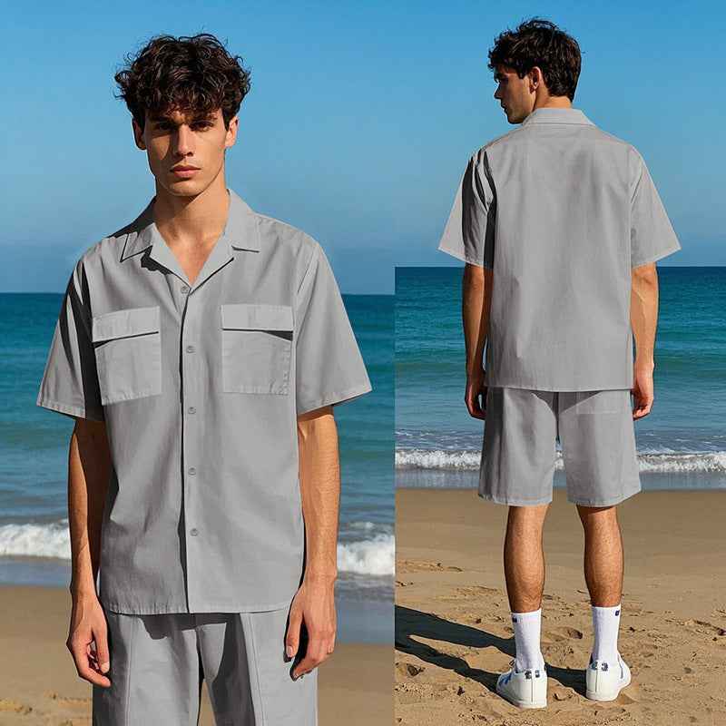 Solid Color Men's Sportswear Suit
