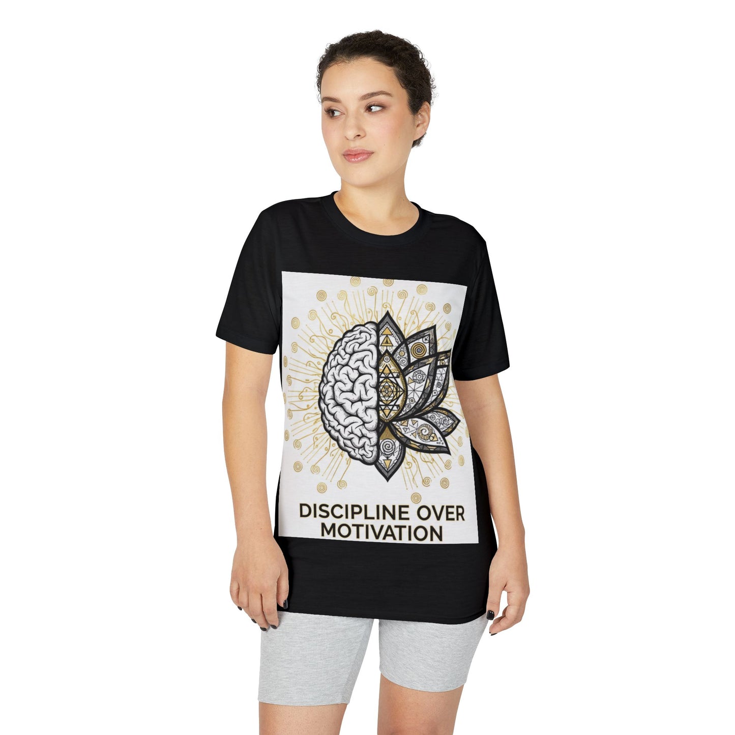 Discipline Over Motivation T-Shirt — Brain & Lotus Motivational Tee