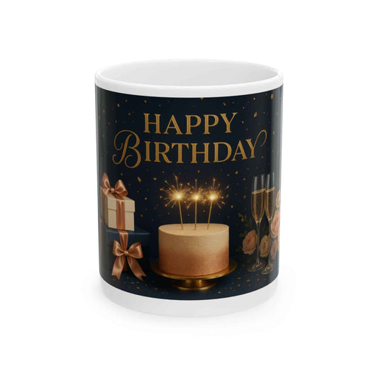 Birthday Celebration Ceramic Mug - Perfect Gift for Birthdays, Congratulations, Enjoy Hot Beverages, Joyful Moments