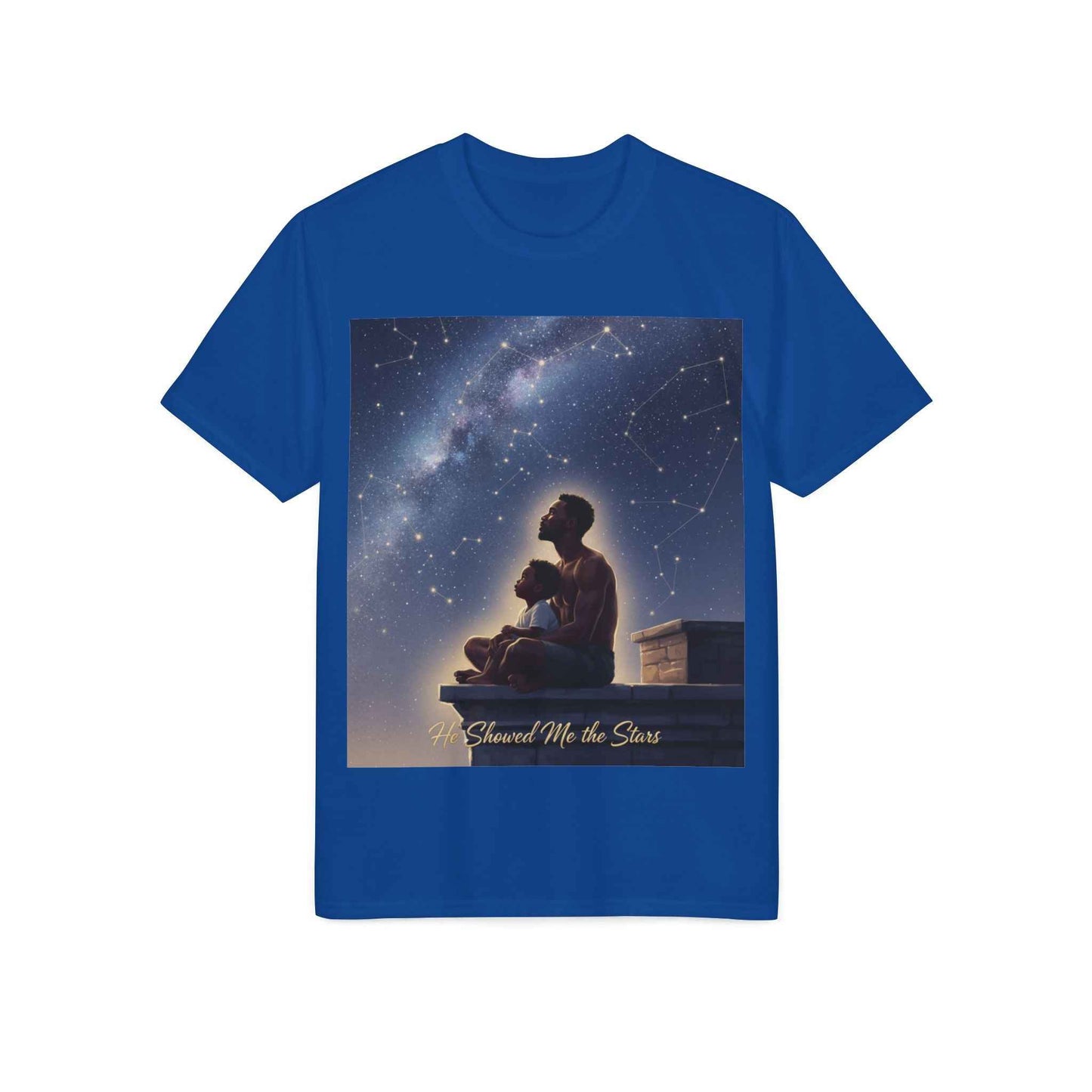 Stargazer Father & Child T-Shirt — 'Guard Me the Stars' Night Sky Tee