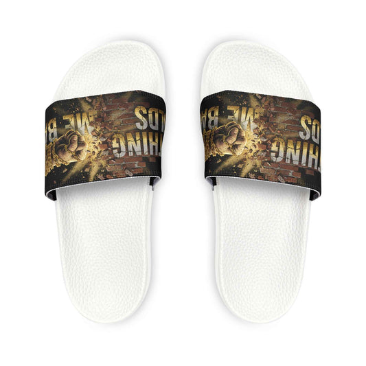 Removable-Strap Slide Sandals — Grunge Graphic Men's Pool Slides