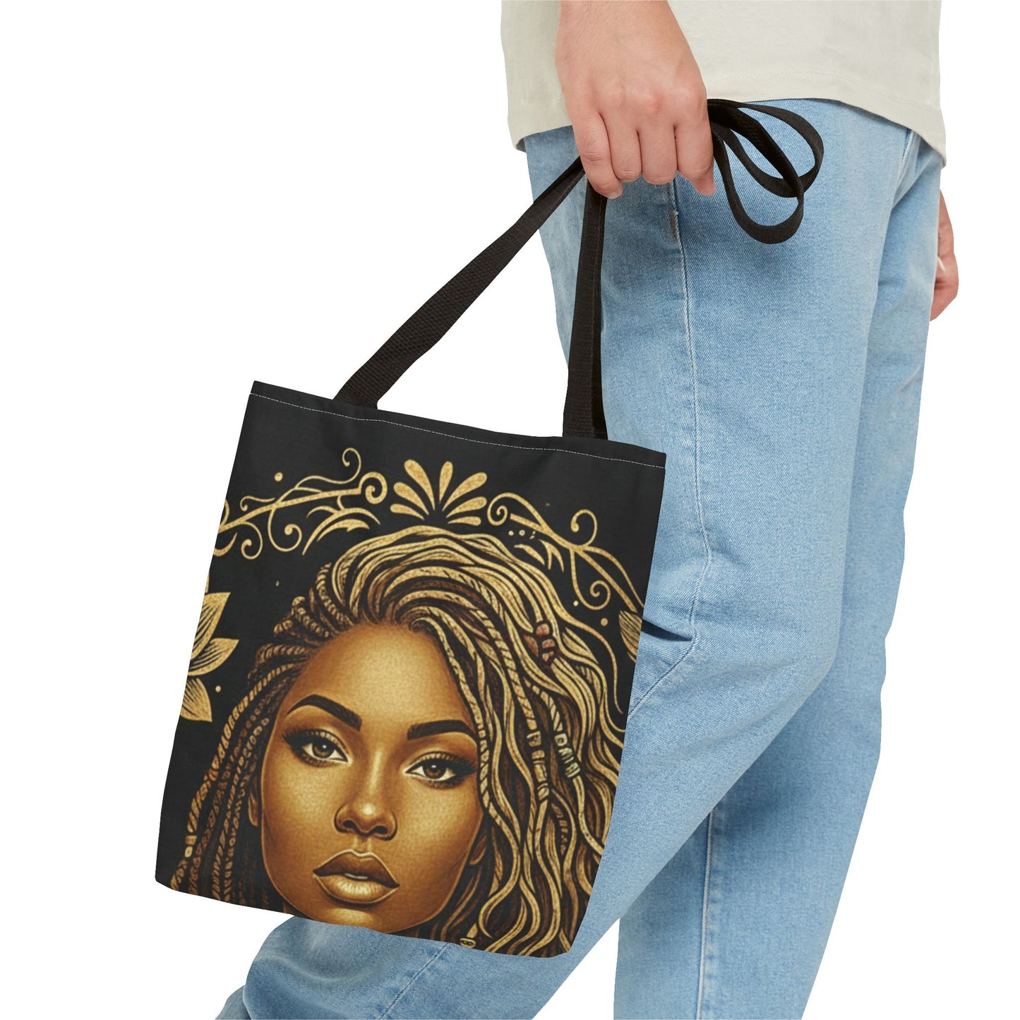 Tote — Beautifully Mixed Black & Gold Afrocentric Portrait Tote Bag