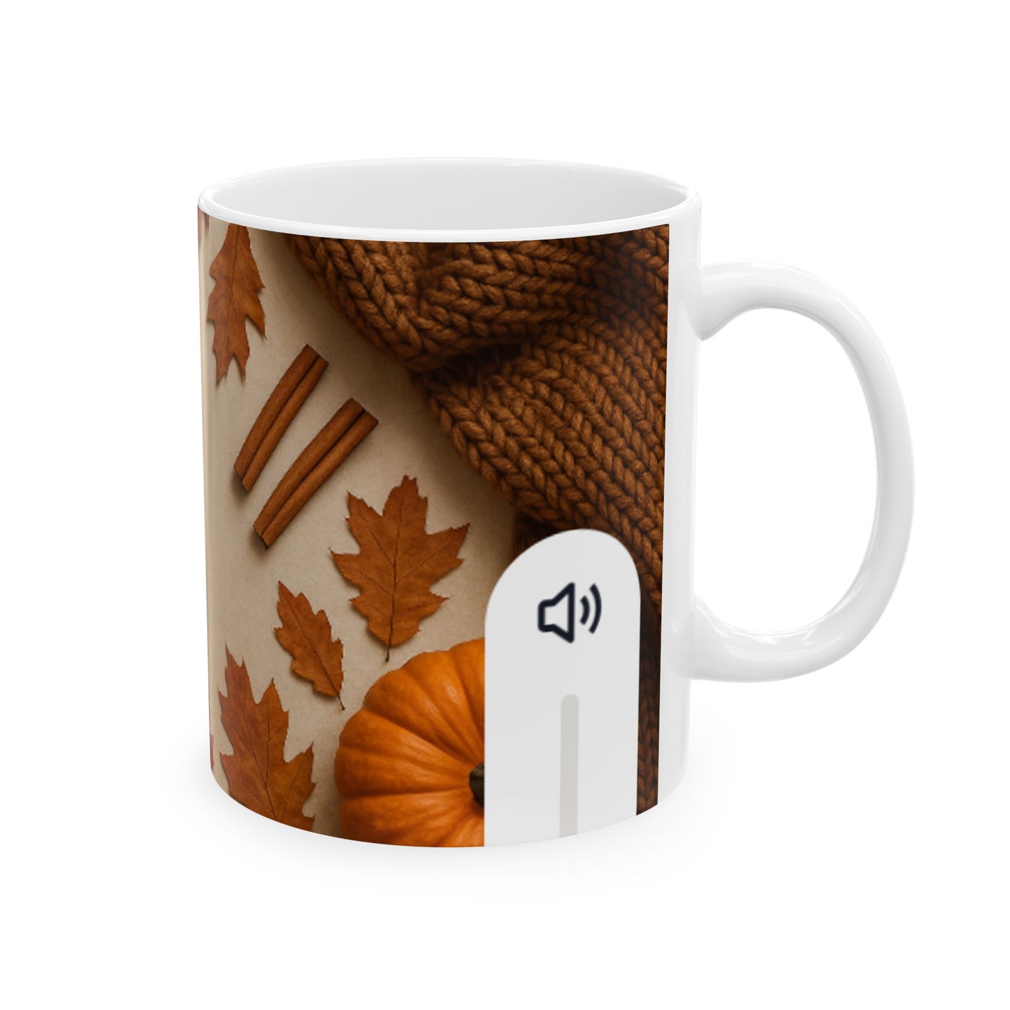 Autumn Leaves Ceramic Mug, Cozy Fall Drinkware, Thanksgiving Gift, Pumpkin Spice Lover, Seasonal Coffee Cup, Rustic Kitchen Decor  Digital Art