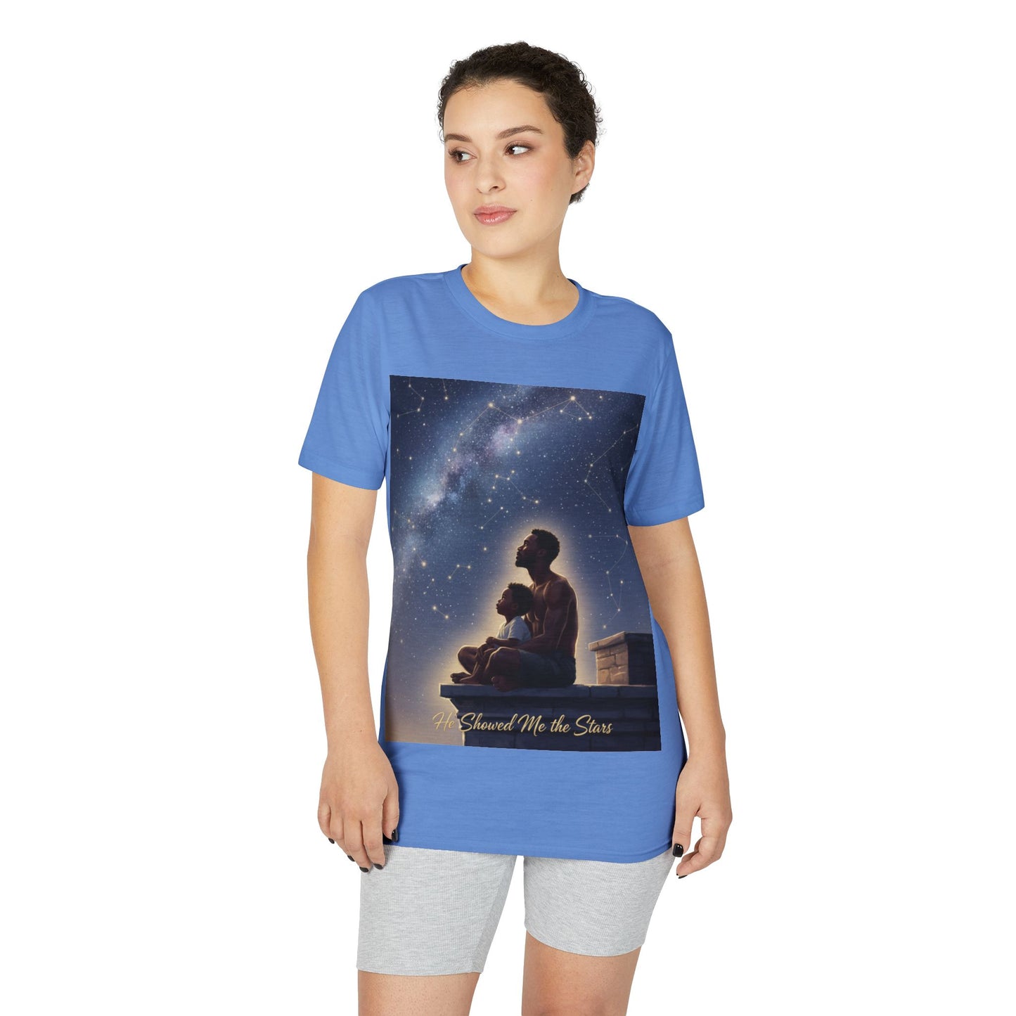 Stargazer Father & Child T-Shirt — 'Guard Me the Stars' Night Sky Tee