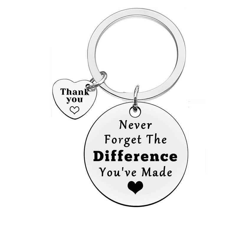 Stainless Steel Laser-Etched Inspirational Keychain