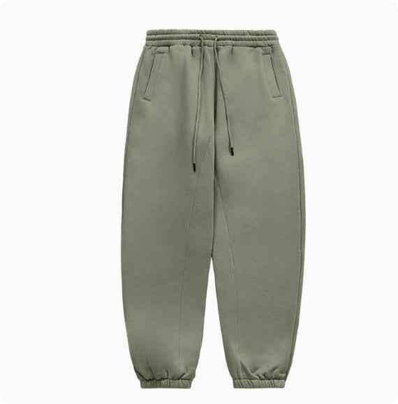 Fleece-lined Thick Hooded Solid Color Hoodie Suit