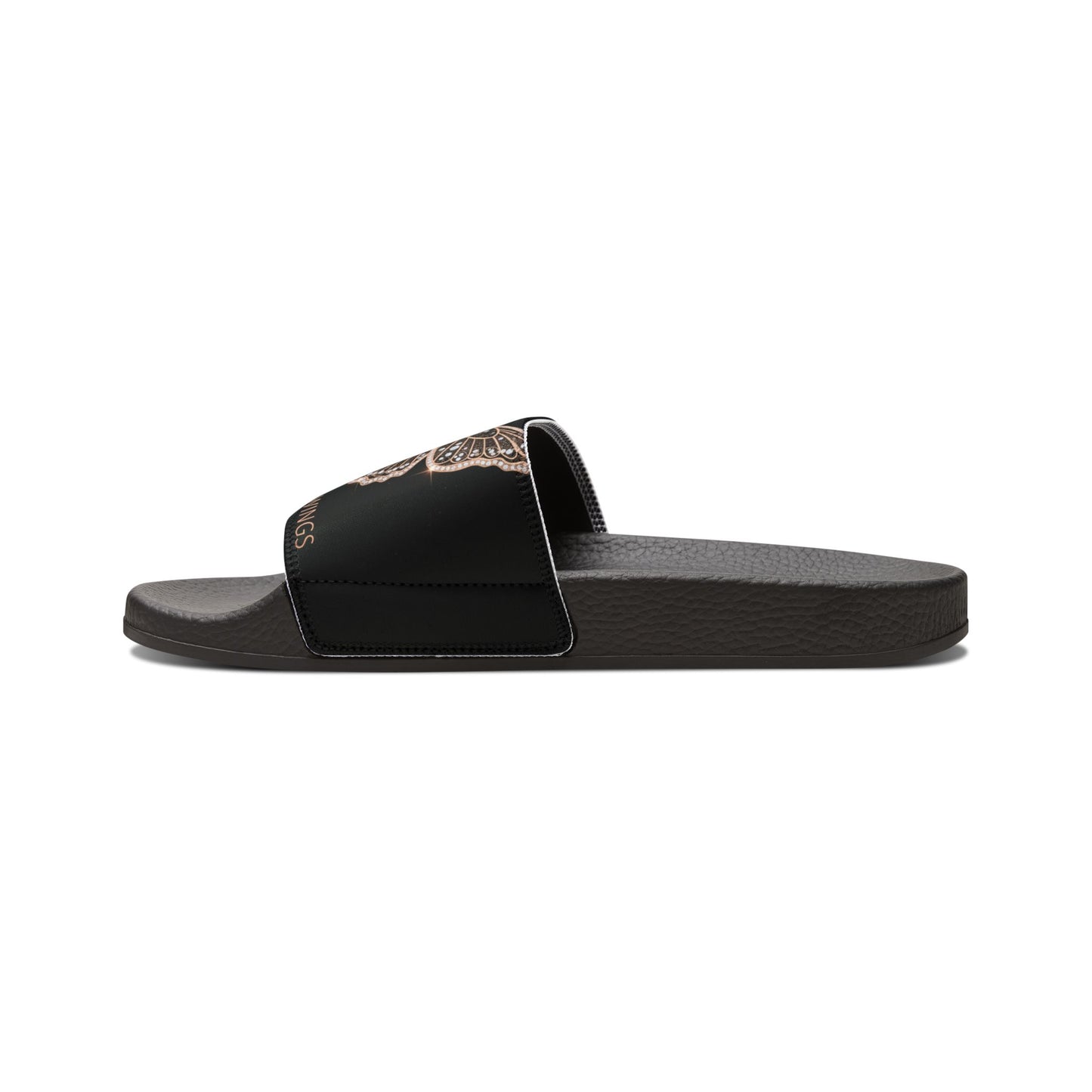 Black Floral Slide Sandals — Women's Removable-Strap Comfort Slides