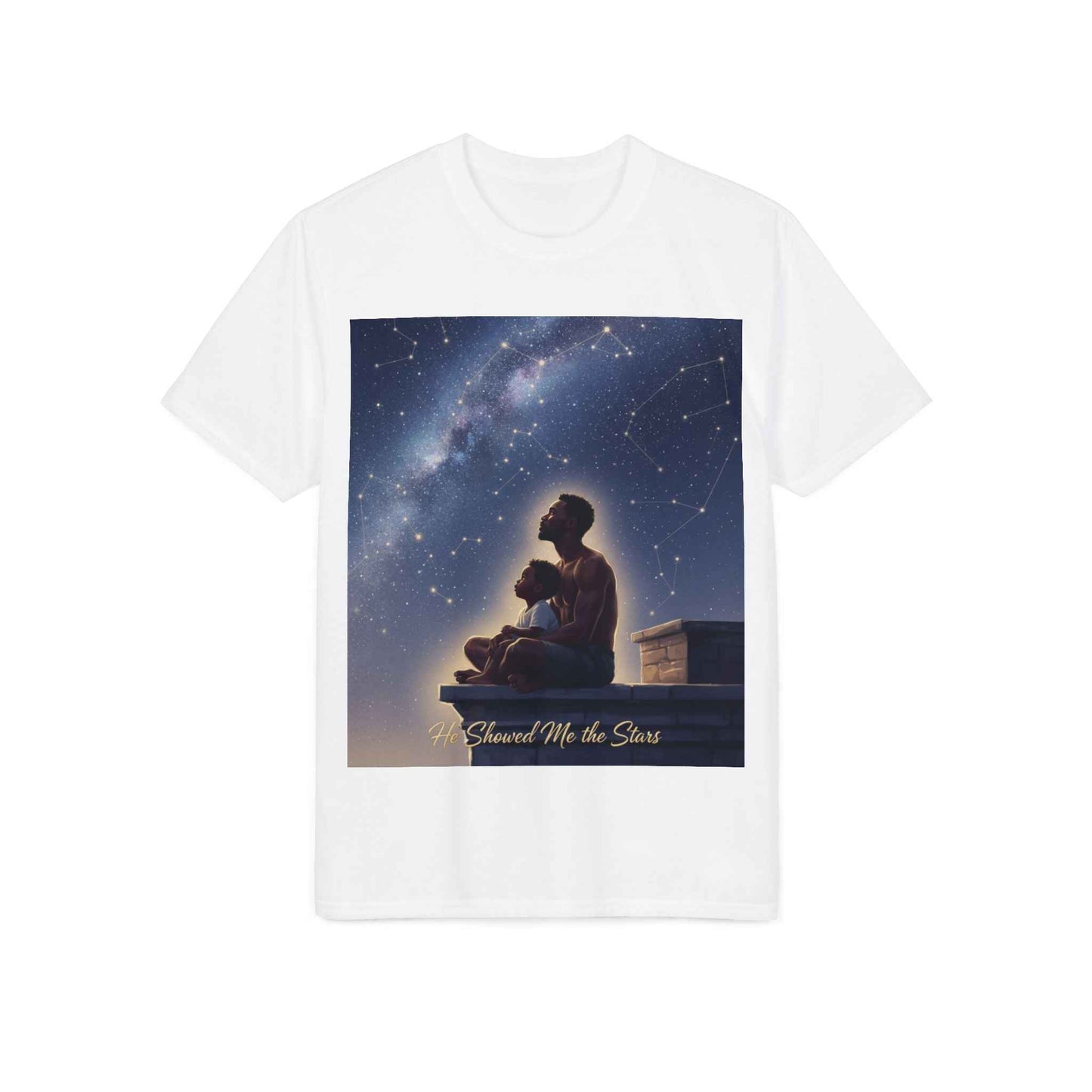 Stargazer Father & Child T-Shirt — 'Guard Me the Stars' Night Sky Tee