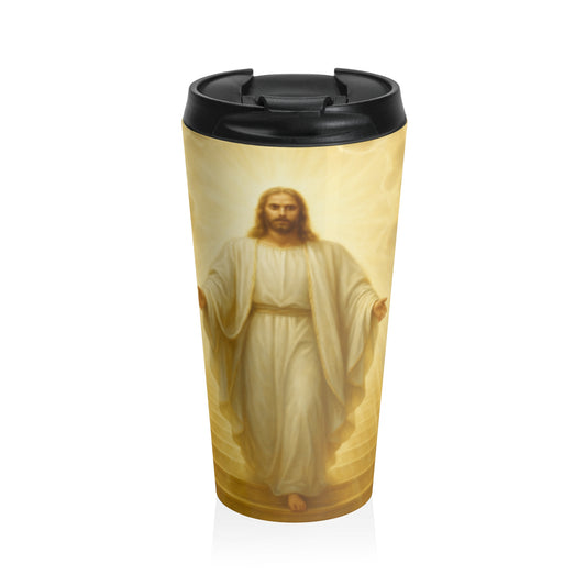 Inspirational Stainless Steel Travel Mug - Faithful Morning, Jesus Travel Cup, Christian Gift, Religious Mug, Inspirational Quotes
