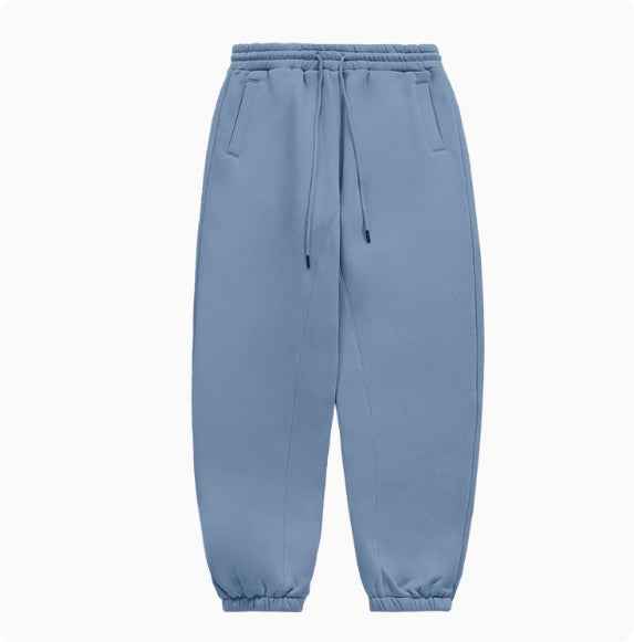 Fleece-lined Thick Hooded Solid Color Hoodie Suit