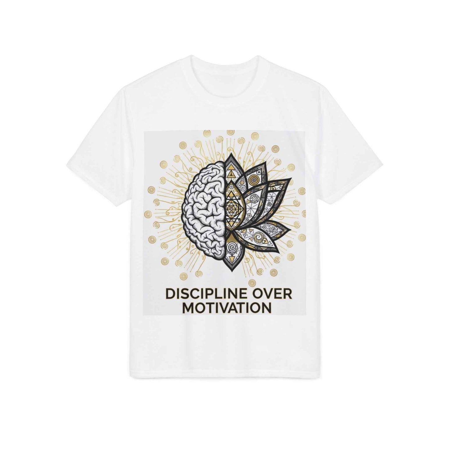 Discipline Over Motivation T-Shirt — Brain & Lotus Motivational Tee