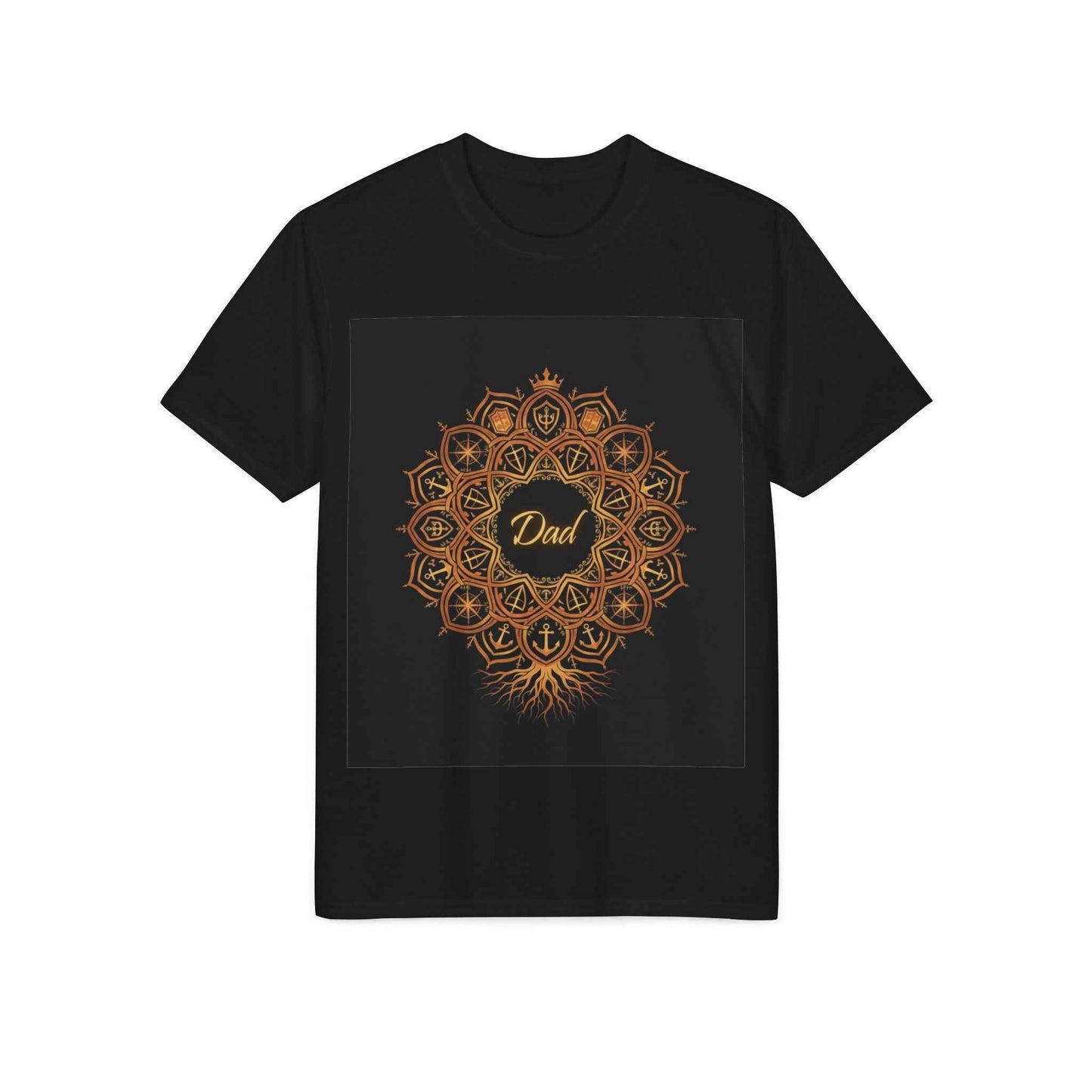 Dad Mandala T-Shirt – Rustic Gold Tribal Father’s Day Gift
