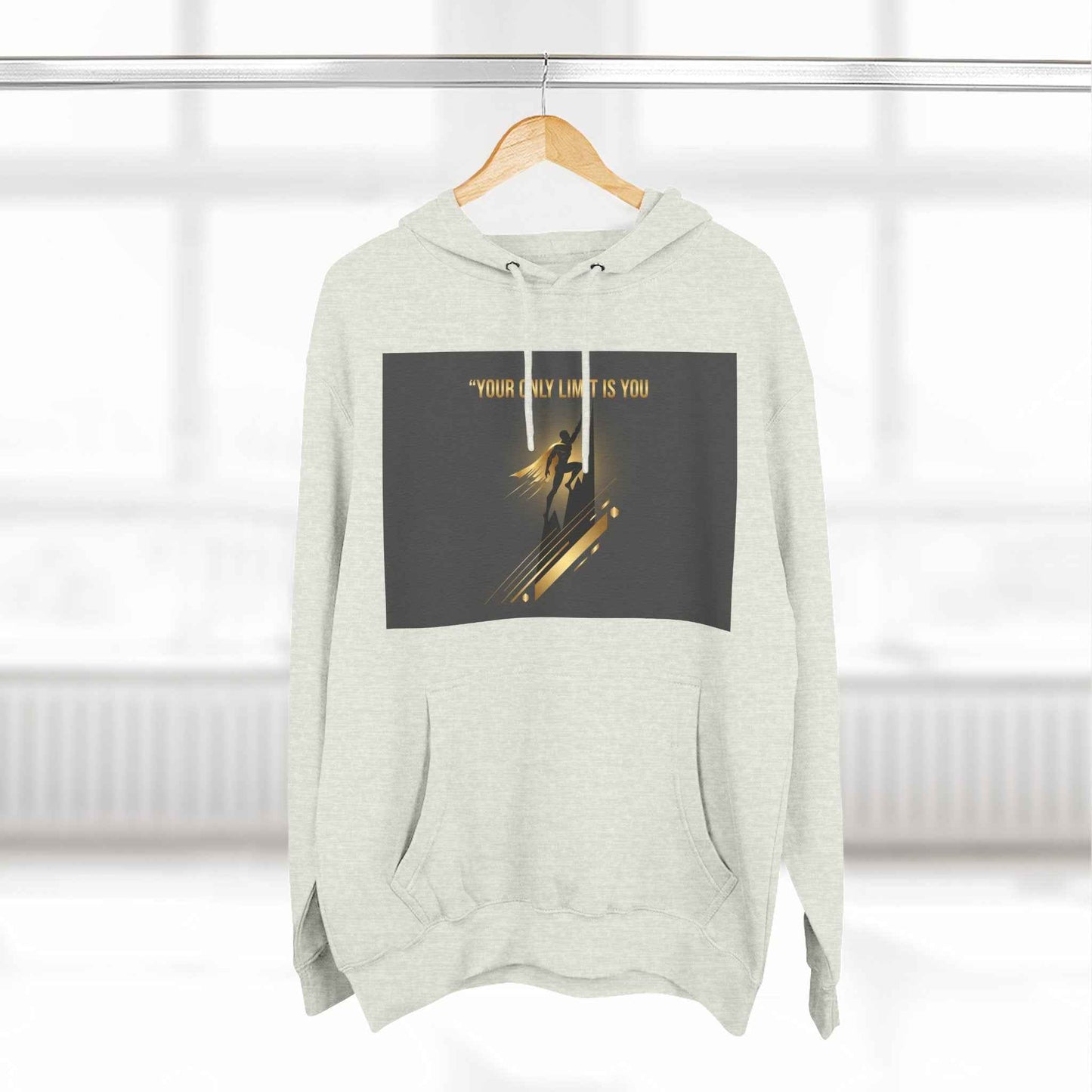 Motivational Graphic Hoodie — “Your Only Limit Is You” Inspirational Fleece Pullover