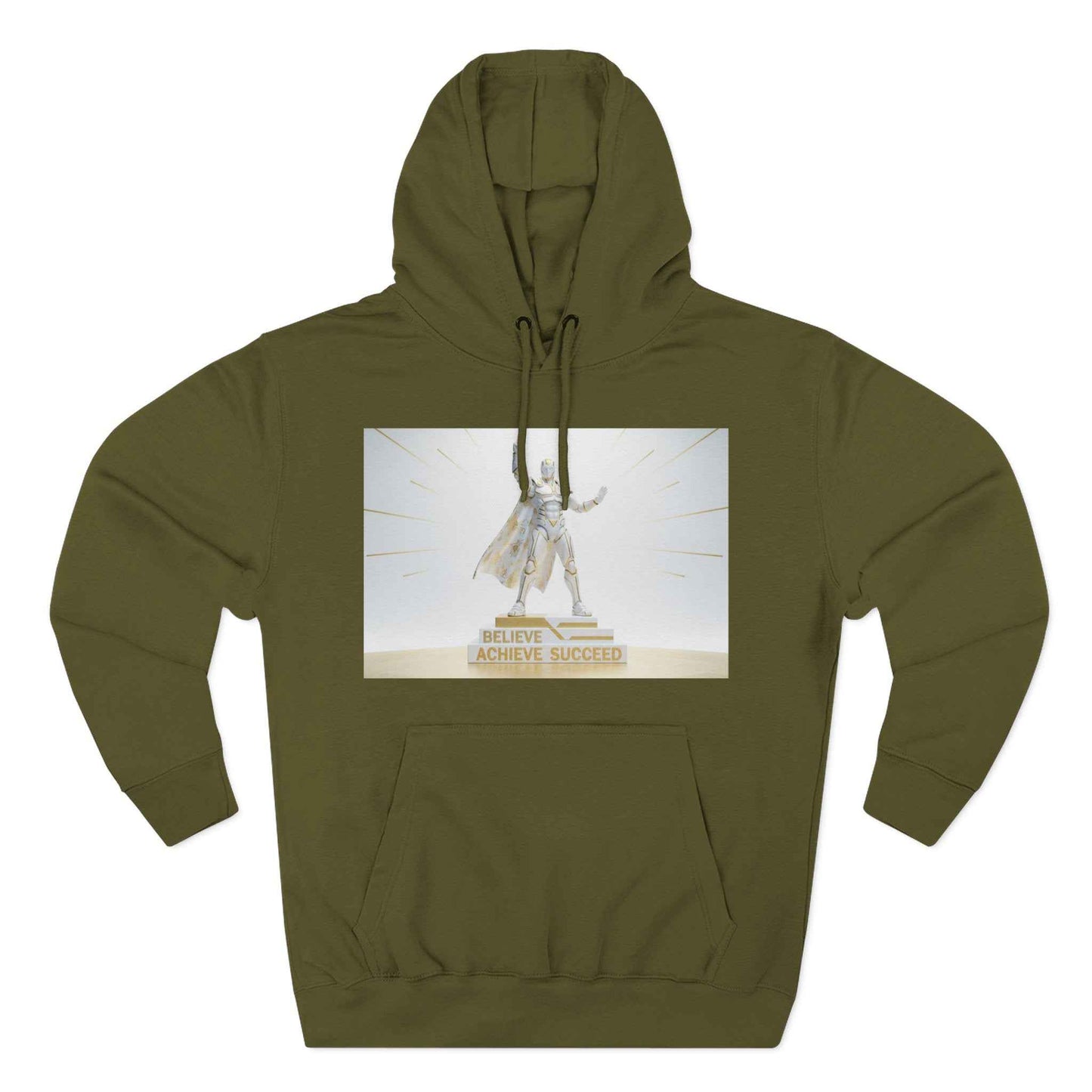 Believe in Success Hoodie — Motivational Angel Graphic Fleece Pullover
