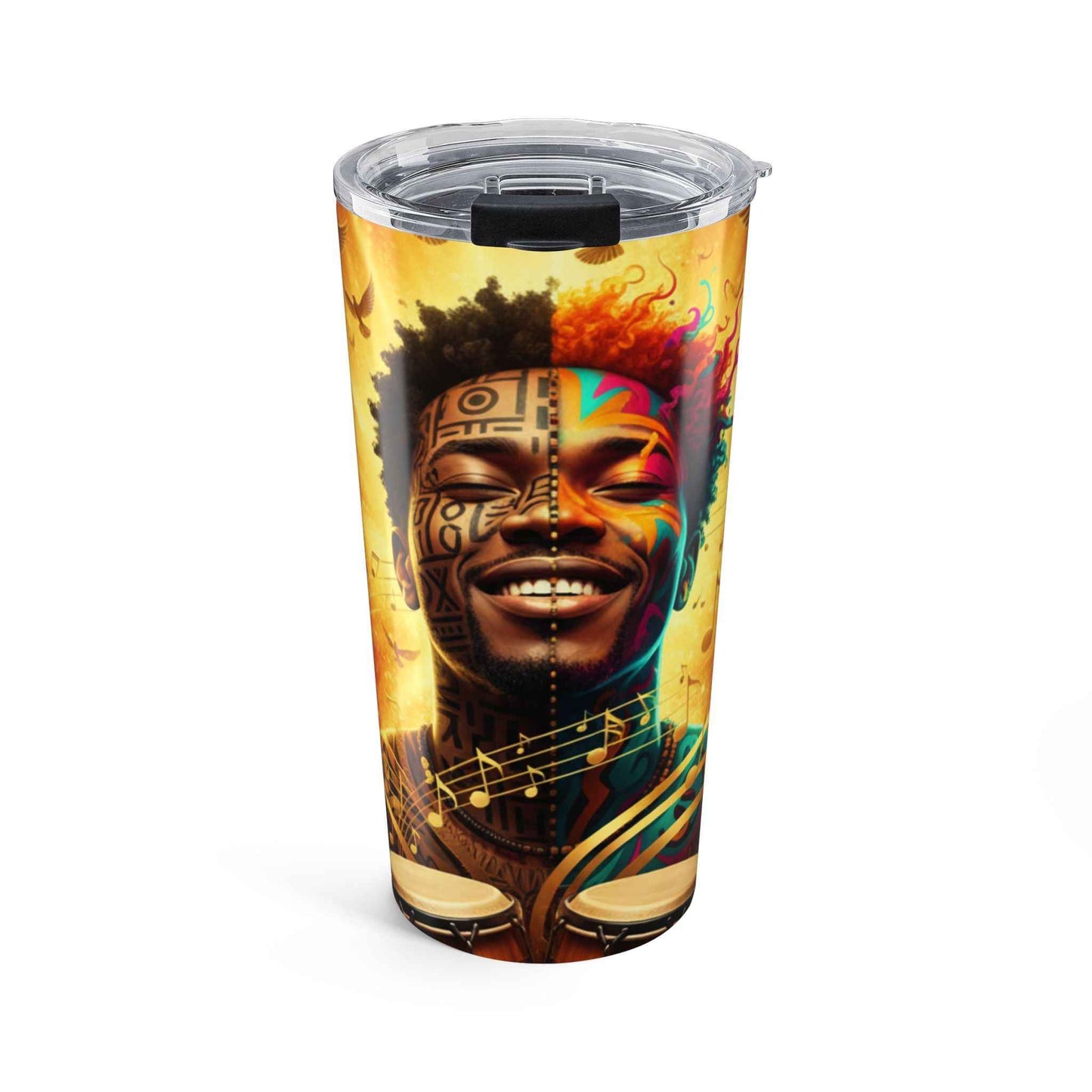 20oz Music Vibes Tumbler — Colorful Afrobeat Artist Design