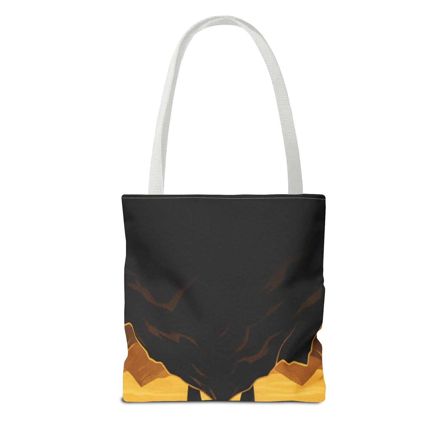Sunrise Strength Tote Bag – Muscular Silhouette Graphic Beach & Gym Tote