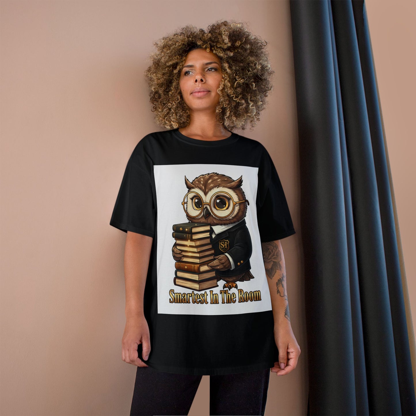 Smartest In The Room Owl T-Shirt — Cute Scholar Graphic Tee for Students & Teachers