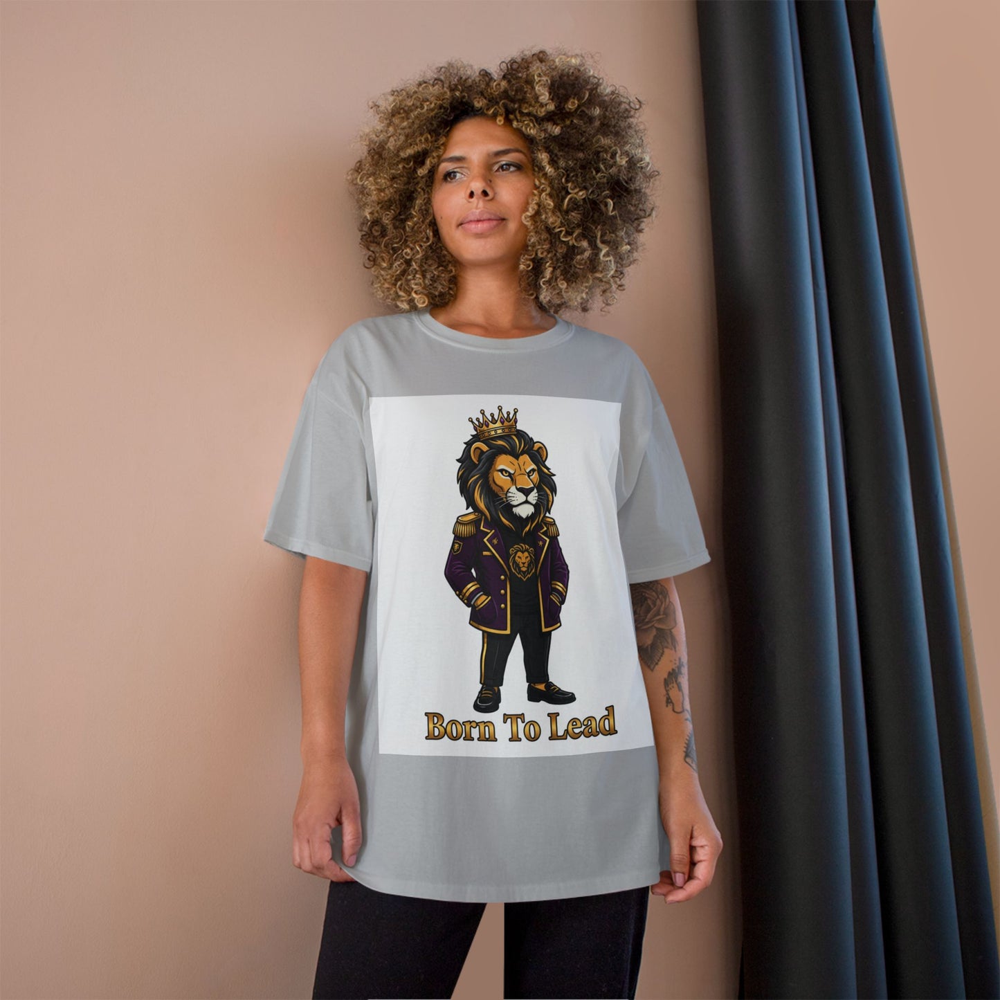 Born To Lead Lion T-Shirt — Regal Crowned Lion Graphic Tee