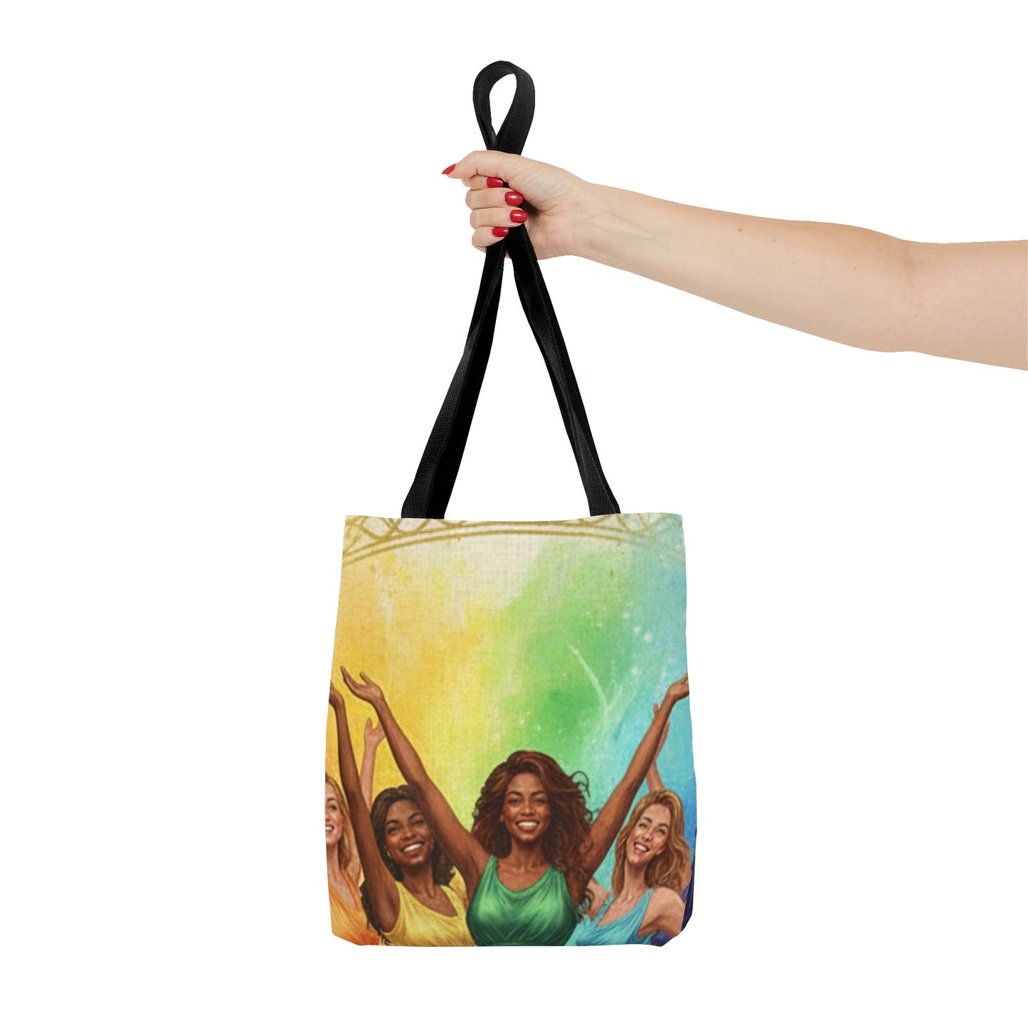 Colorful Celebration Tote Bag — Joyful Women & Rainbow Paint Design