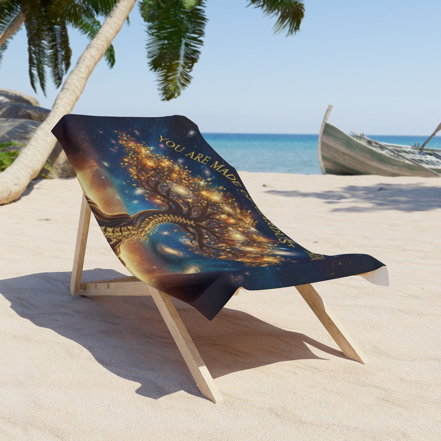 You Are Made of Stardust Beach Towel — Inspirational Tree of Life Sand & Sea Towel